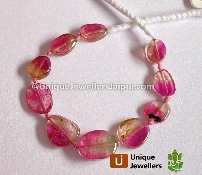 Watermelon Tourmaline Smooth Slices Beads